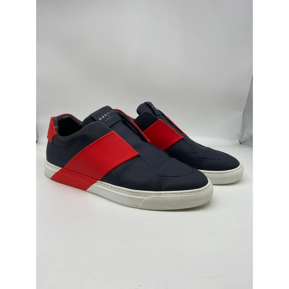 Harrys of London Sneakers‎ Mens Sz 10 EU 43 Bolt 2Tech Trainers Navy Red Accent